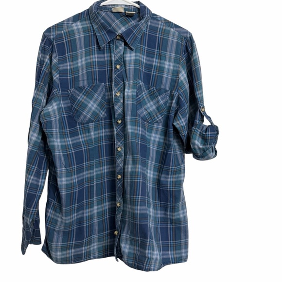 LL Bean Blue Plaid Lakewashed 100% Cotton Button Up Oxford Shirt Size X LARGE - Picture 3 of 7